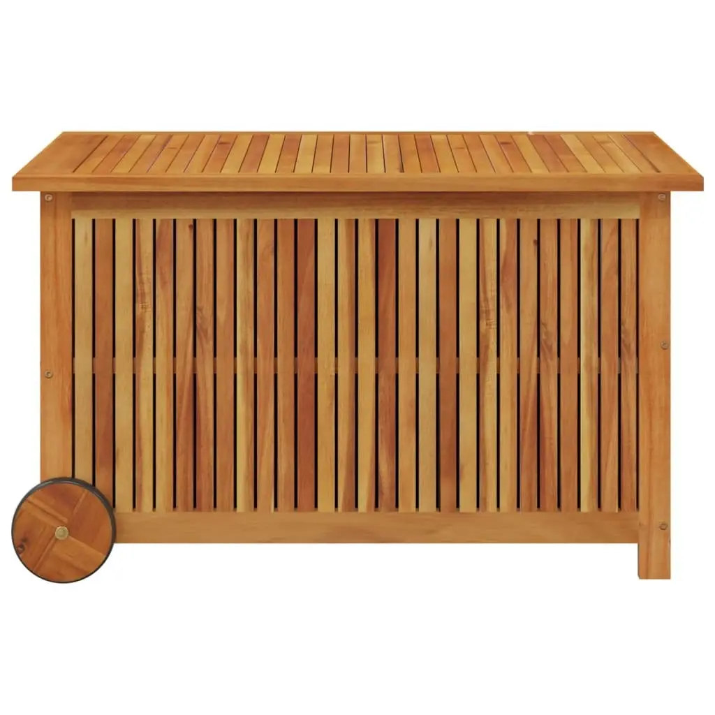 Garden Storage Box with Wheels 90x50x58 cm Solid Wood Acacia 319711