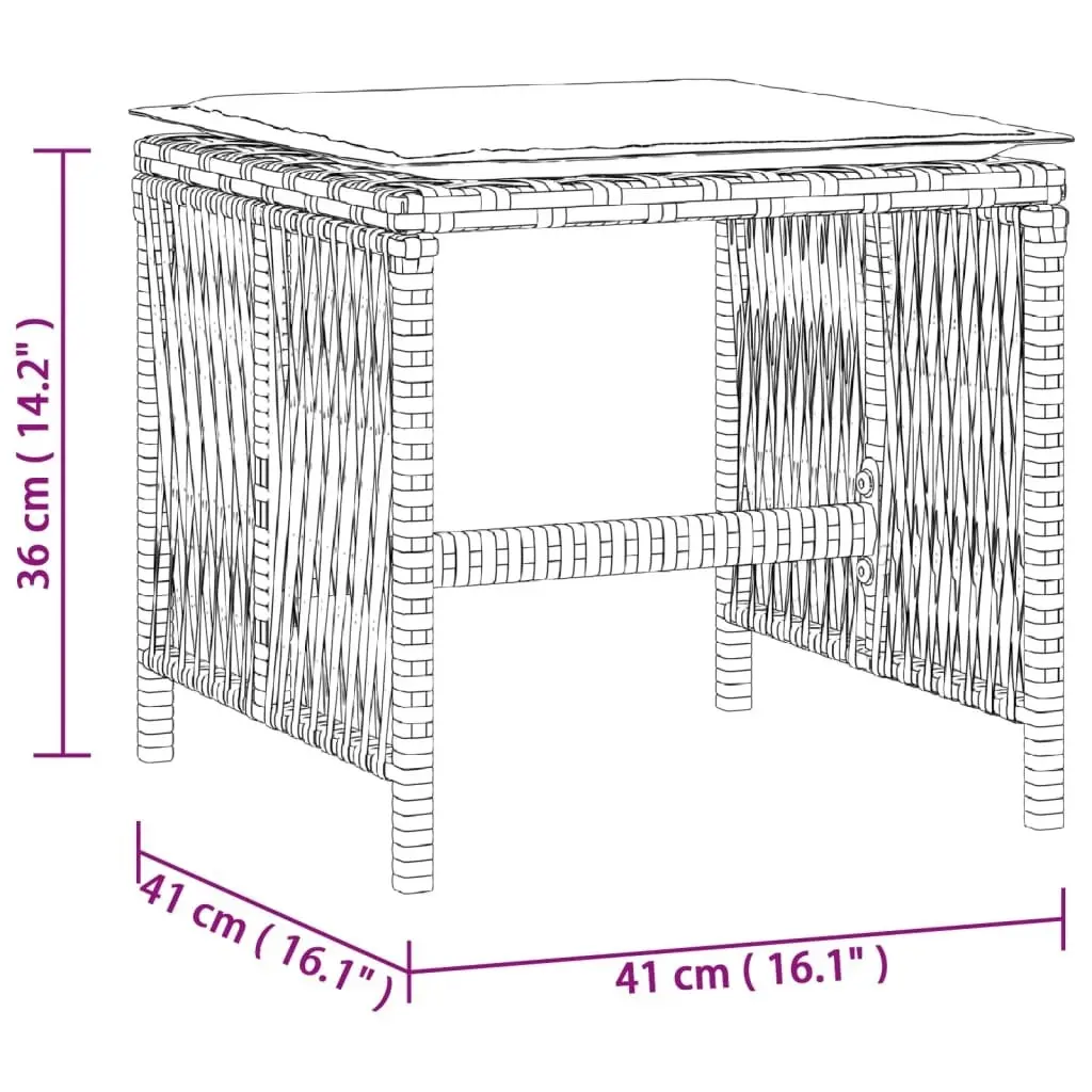 Garden Stools with Cushions 4 pcs Light Grey 41x41x36 cm Poly Rattan 365060