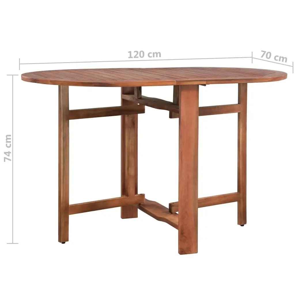 Garden Table 120x70x74 cm Solid Acacia Wood 44019