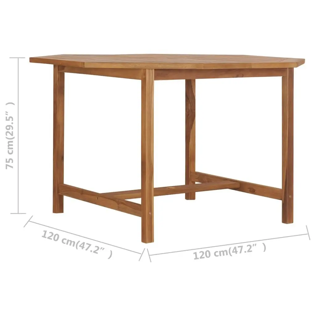 Garden Table 120x120x75 cm Solid Teak Wood 49006