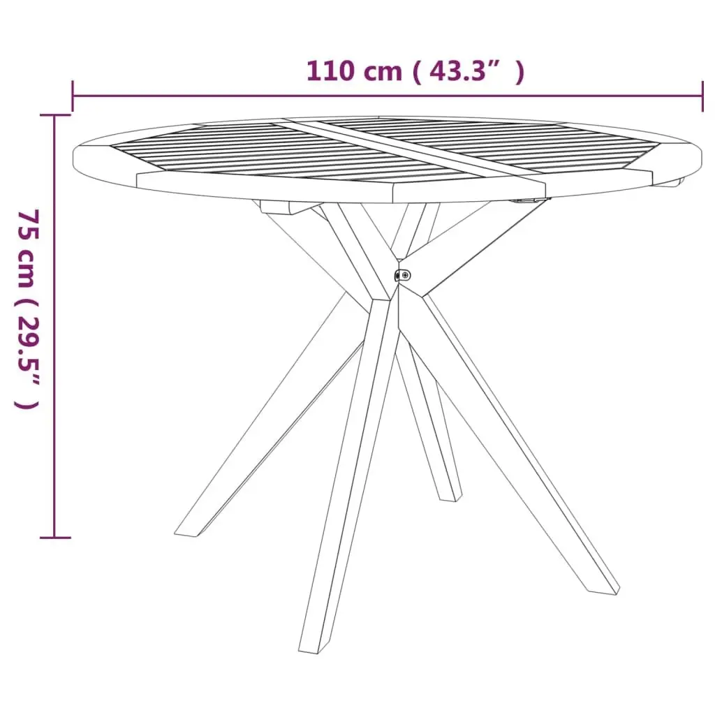 Garden Table 110x110x75 cm Solid Wood Acacia 316255