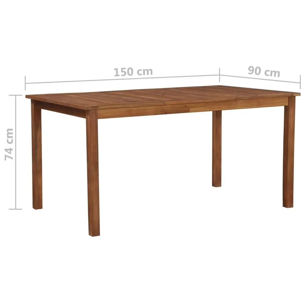 Garden Table 150x90x74 cm Solid Acacia Wood 44105