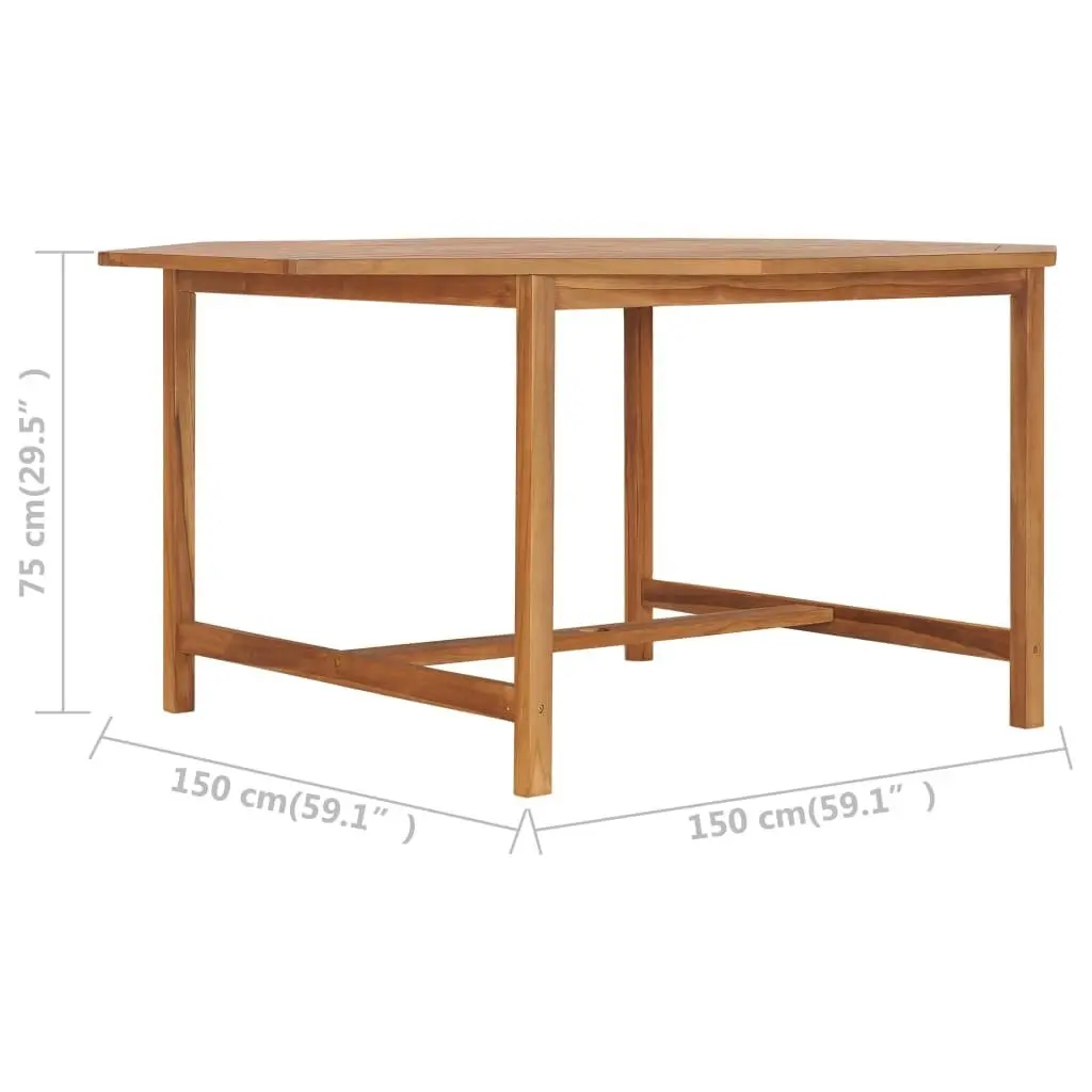 Garden Table 150x150x75 cm Solid Teak Wood 49009