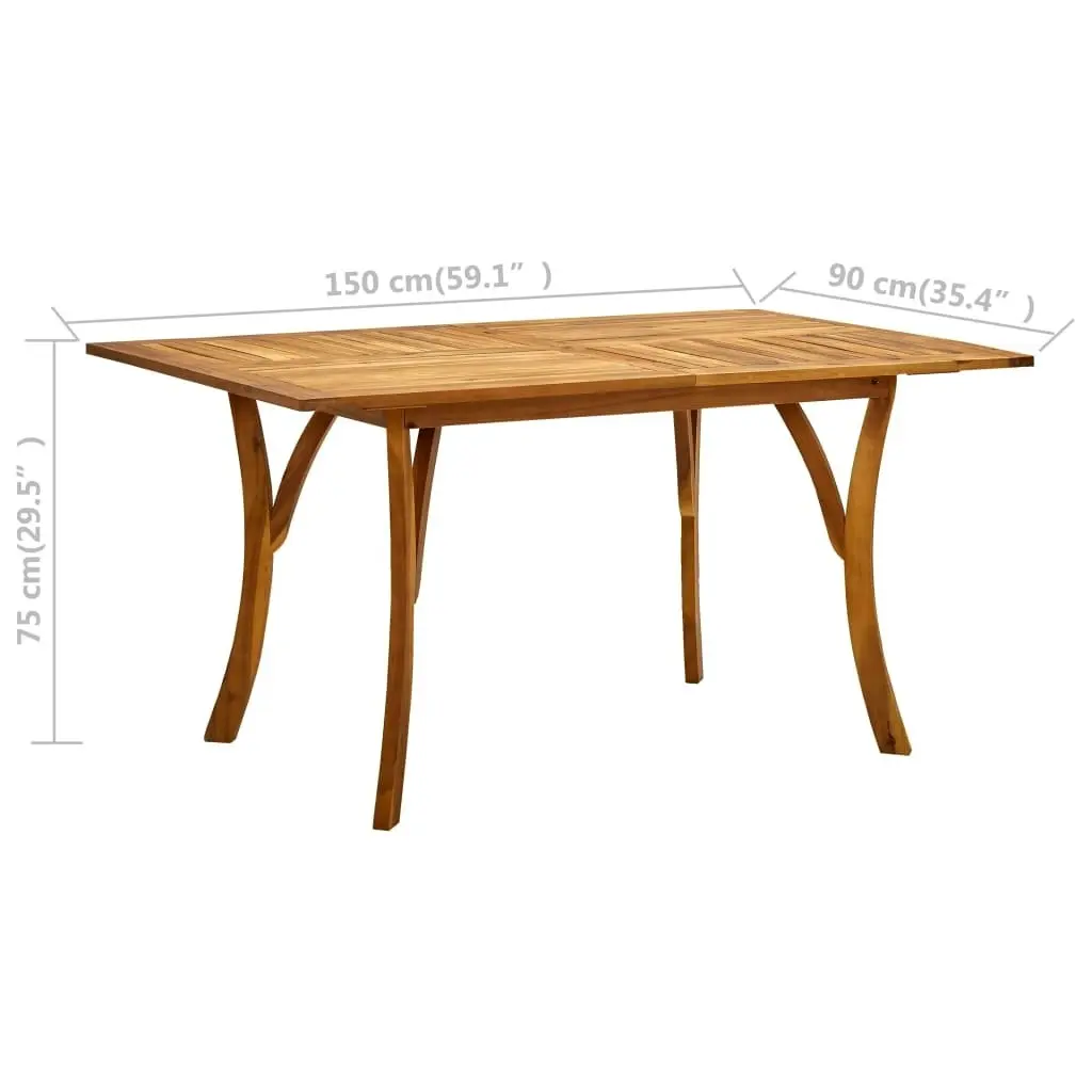 Garden Table 150x90x75 cm Solid Acacia Wood 310625