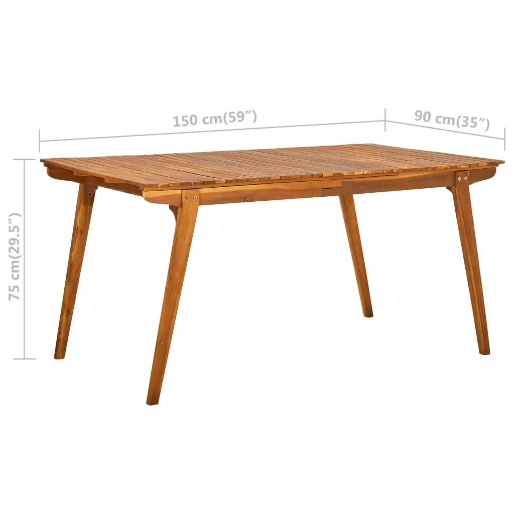 Garden Table 150x90x75 cm Solid Acacia Wood 310627