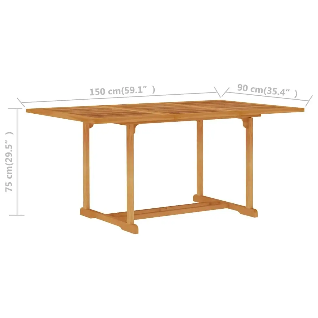 Garden Table 150x90x75 cm Solid Teak Wood 315103