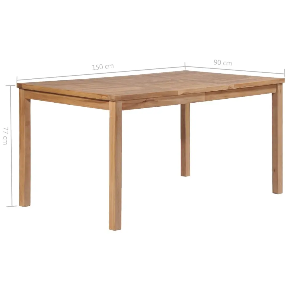 Garden Table 150x90x77 cm Solid Teak Wood 44997