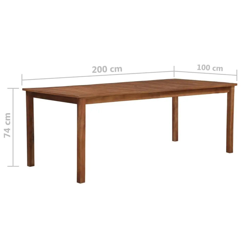 Garden Table 200x100x74 cm Solid Acacia Wood 44106