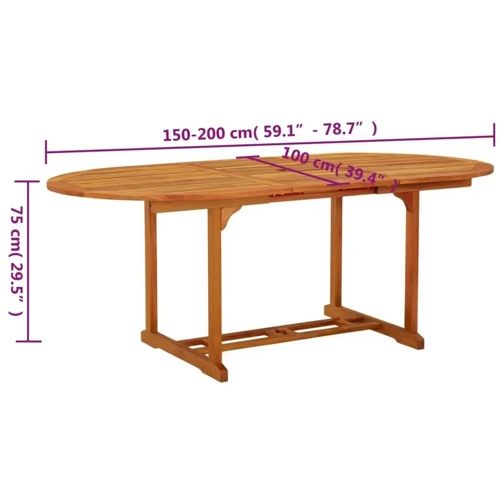 Garden Table 200x100x75 cm Solid Wood Eucalyptus 316068