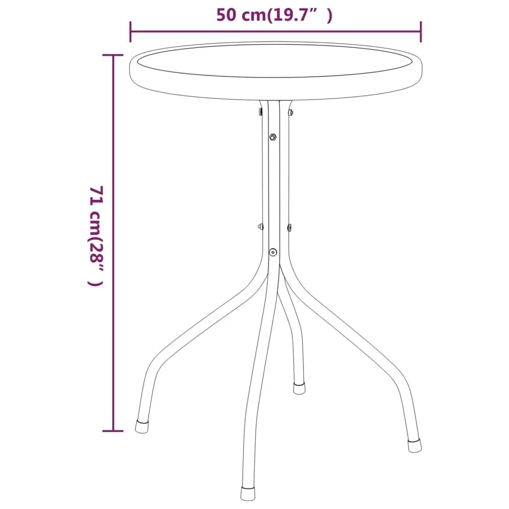 Garden Table Ã˜50x71 cm Steel Anthracite 316823