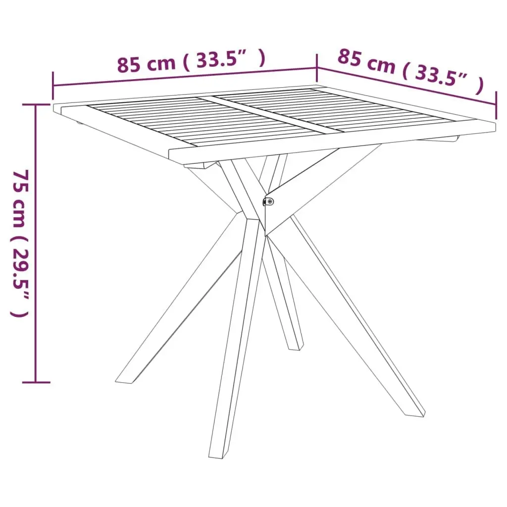 Garden Table 85x85x75 cm Solid Wood Acacia 316256