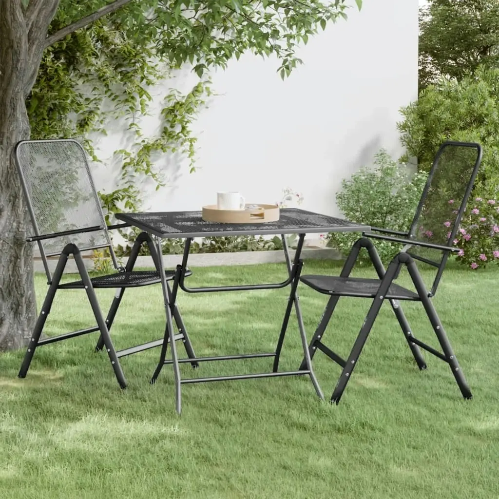 Garden Table 80x80x72 cm Expanded Metal Mesh Anthracite 317345