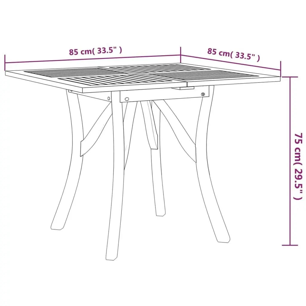 Garden Table 85x85x75 cm Solid Wood Acacia 363304