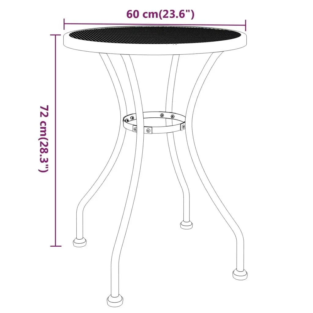 Garden Table ?0x72 cm Expanded Metal Mesh Anthracite 317342