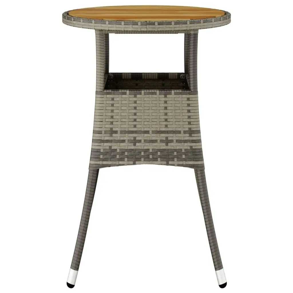 Garden Table ?0x75 cm Acacia Wood and Poly Rattan Grey 310603