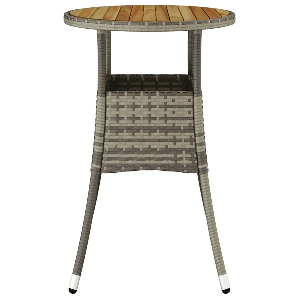 Garden Table ?0x75 cm Acacia Wood and Poly Rattan Grey 310603