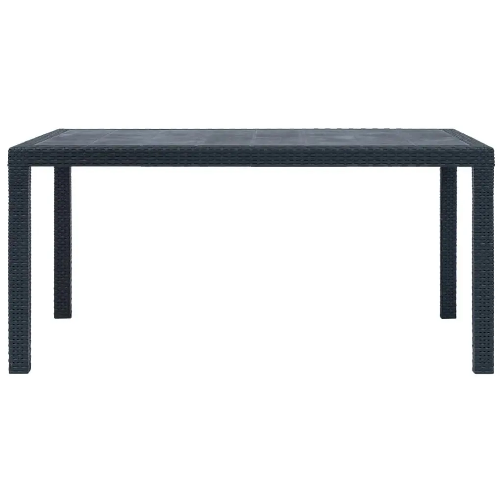 Garden Table Anthracite 150x90x72 cm Plastic Rattan Look 45605