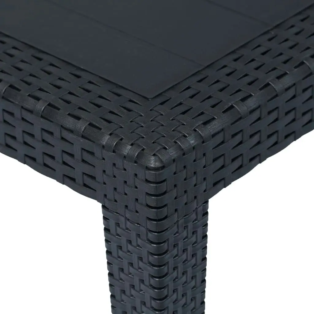 Garden Table Anthracite 150x90x72 cm Plastic Rattan Look 45605