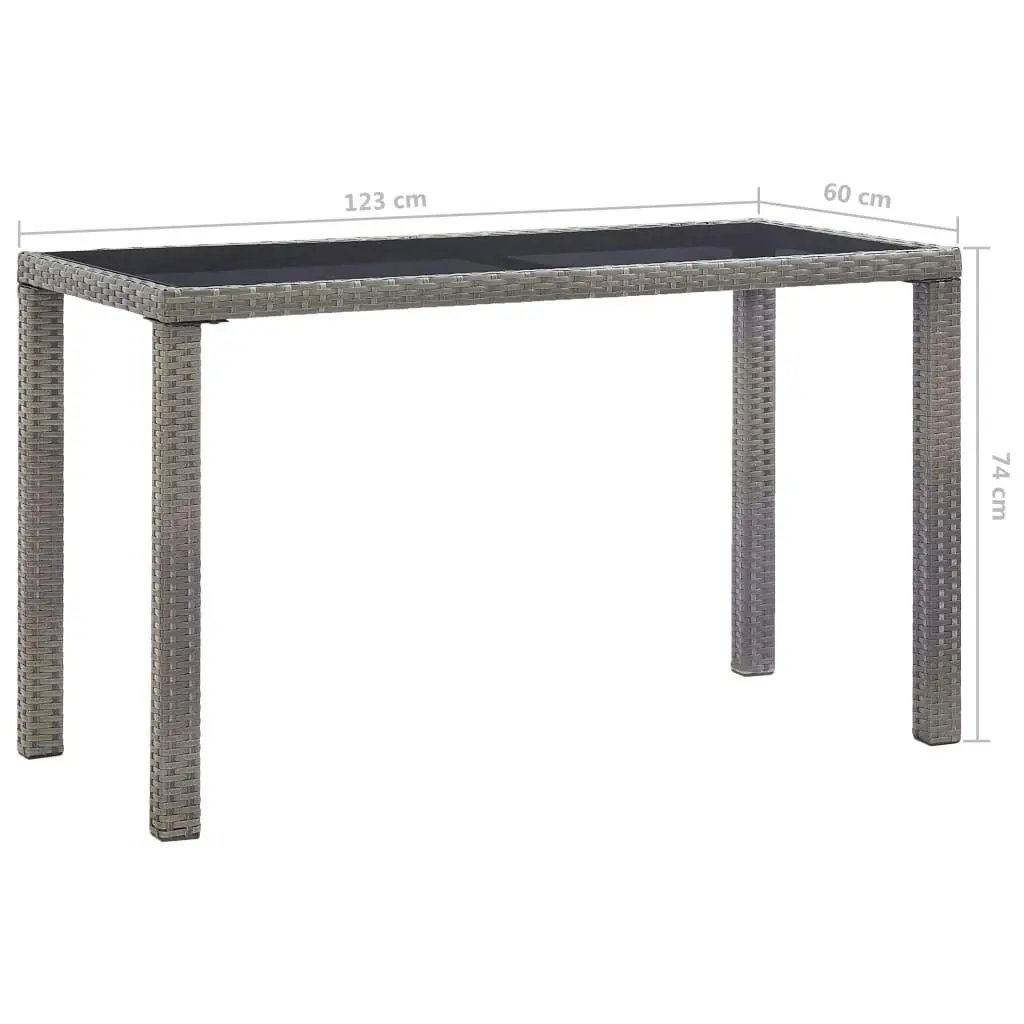 Garden Table Anthracite 123x60x74 cm Poly Rattan 46448