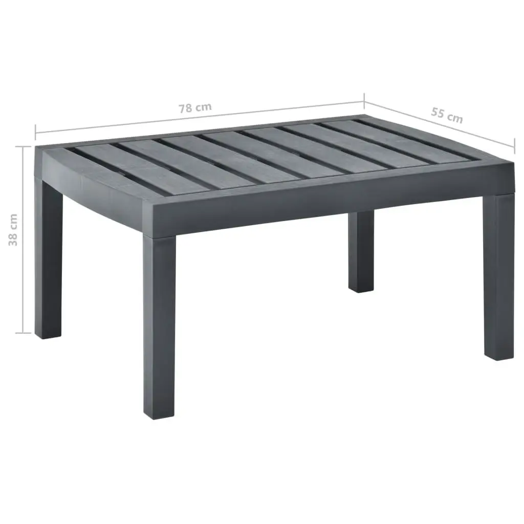 Garden Table Anthracite 78x55x38 cm Plastic 48815