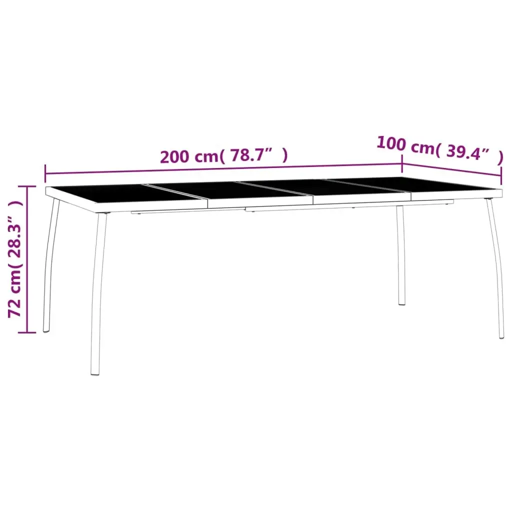 Garden Table Anthracite 200x100x72 cm Steel Mesh 362735