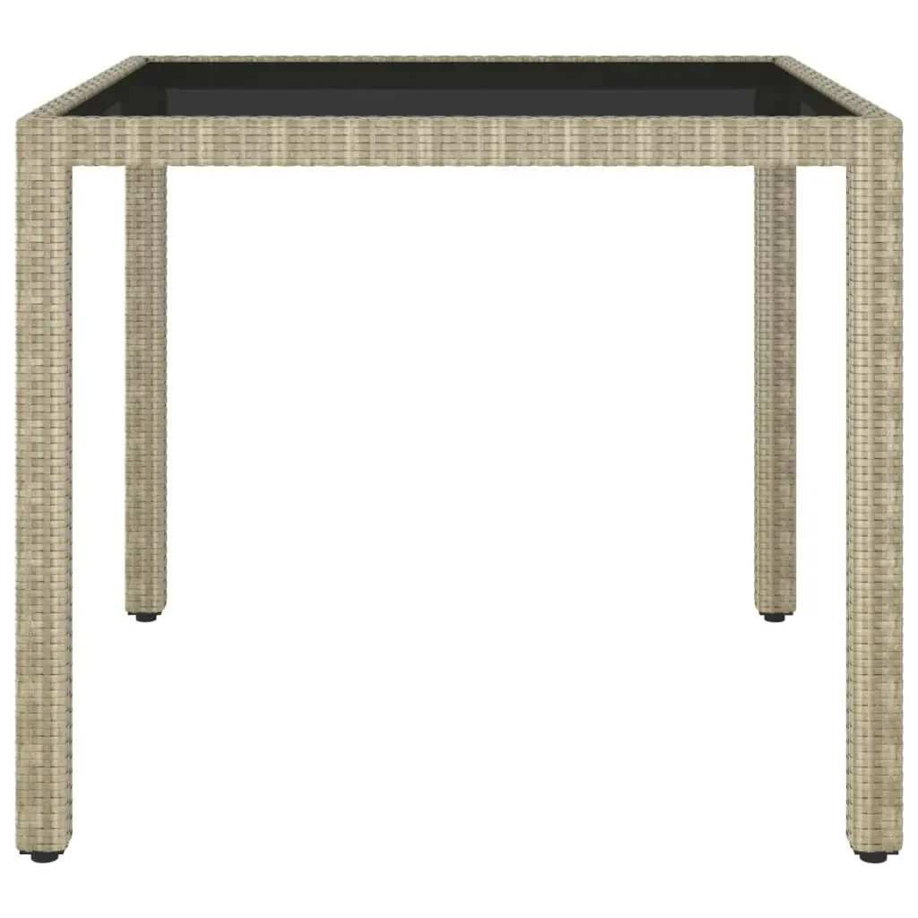 Garden Table Beige 90x90x75 cm Poly Rattan 310570