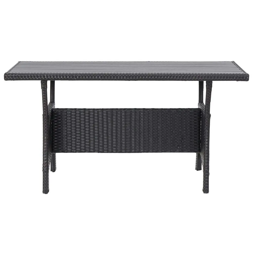 Garden Table Black 120x70x66 cm Poly Rattan 316585