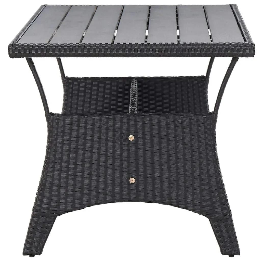 Garden Table Black 120x70x66 cm Poly Rattan 316585