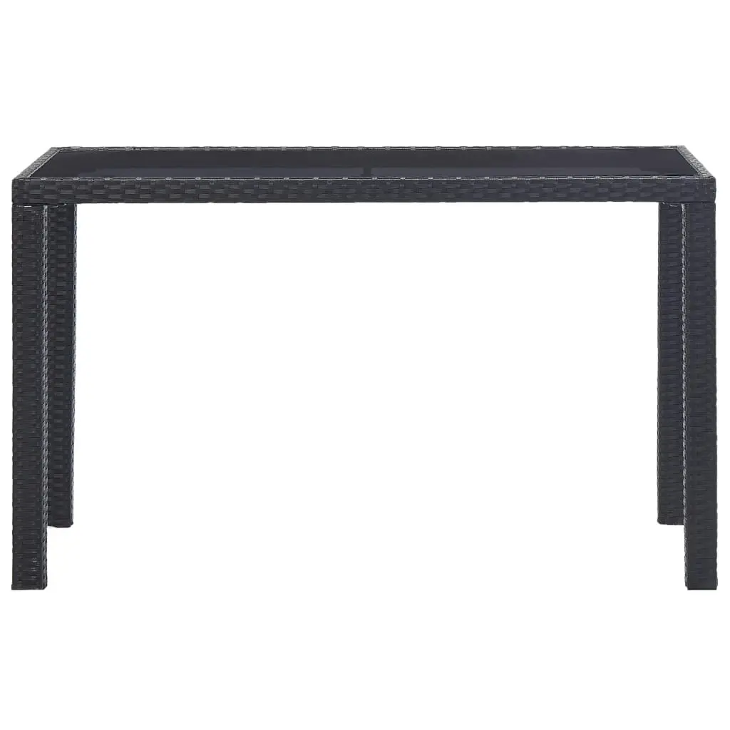 Garden Table Black 123x60x74 cm Poly Rattan 46446