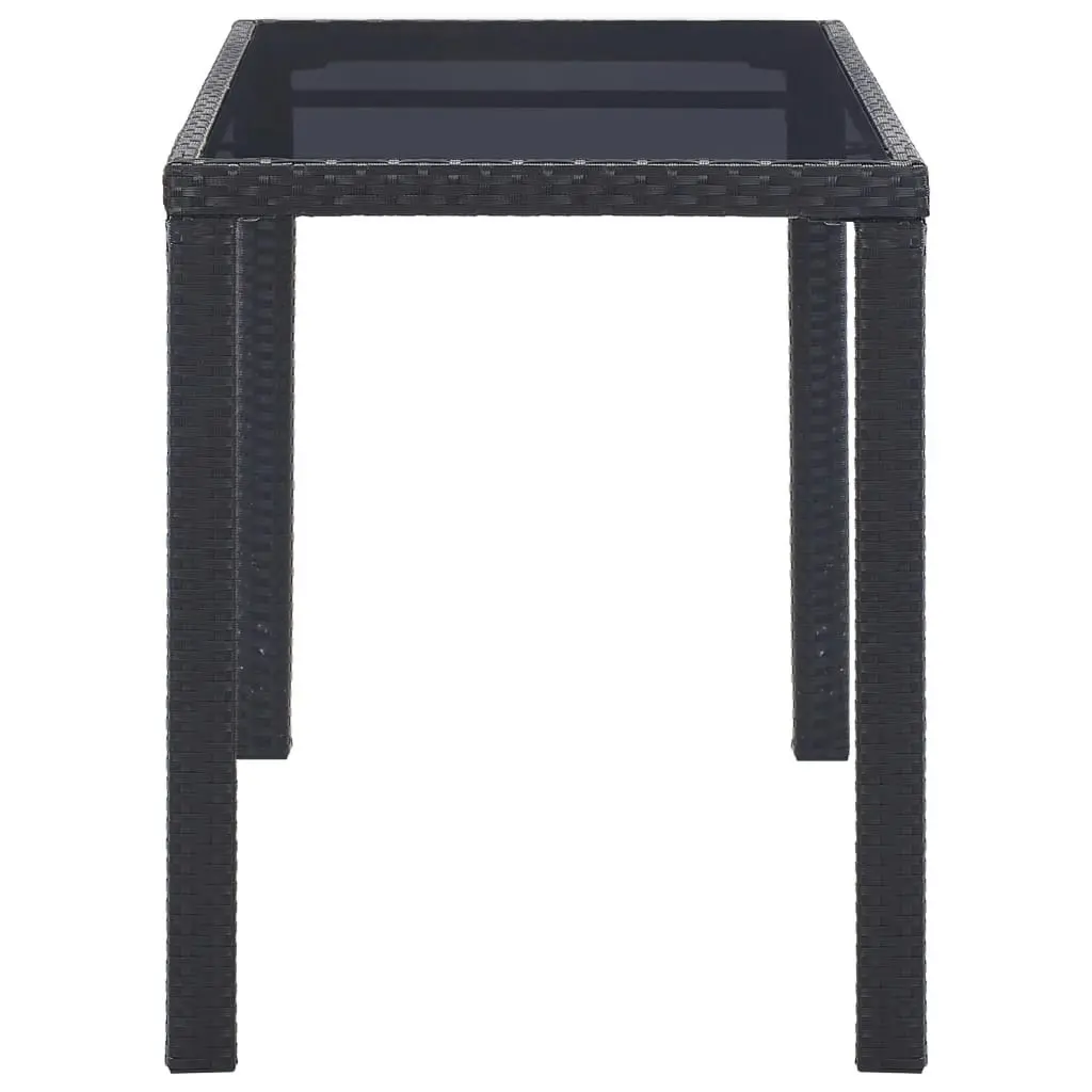 Garden Table Black 123x60x74 cm Poly Rattan 46446