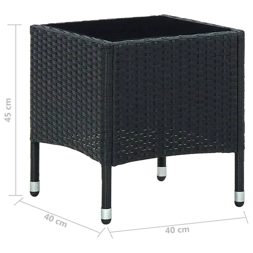 Garden Table Black 40x40x45 cm Poly Rattan 45901