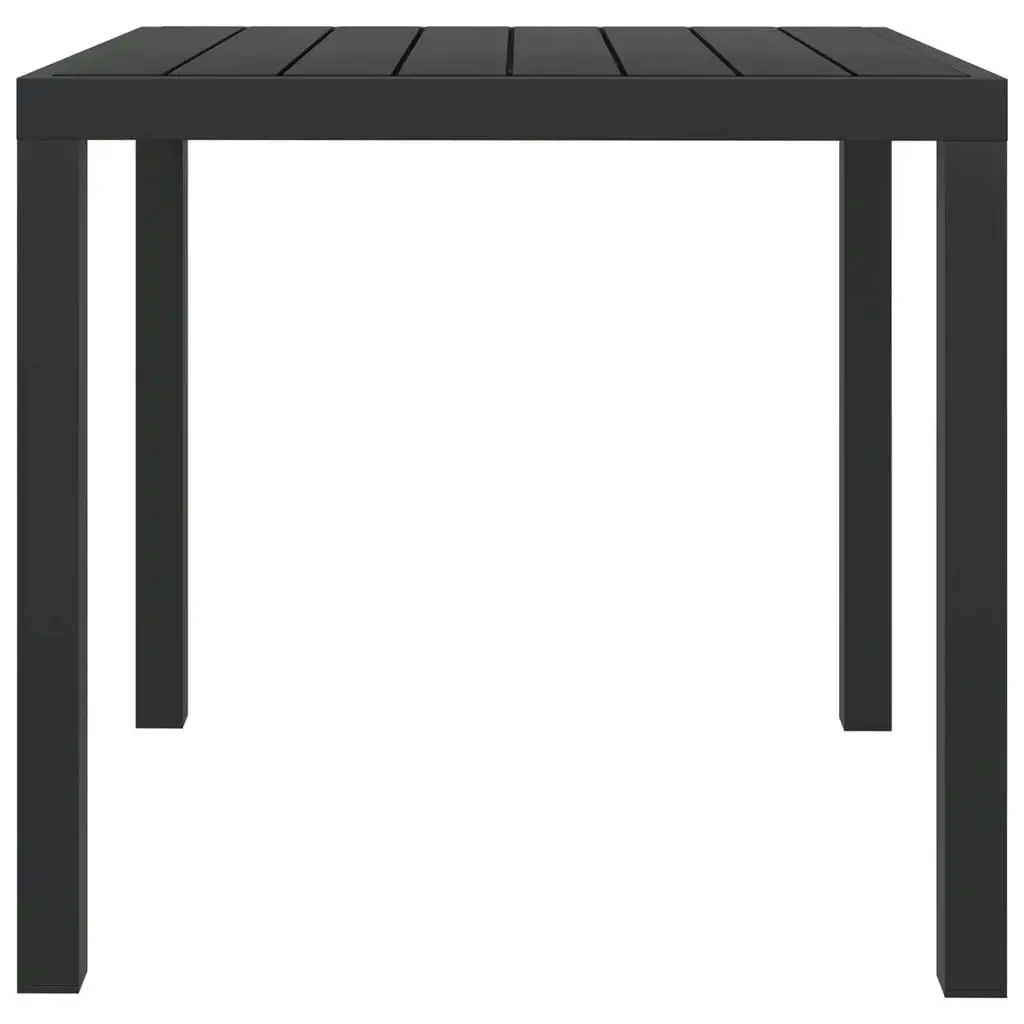 Garden Table Black 80x80x74 cm Aluminium and WPC 42790