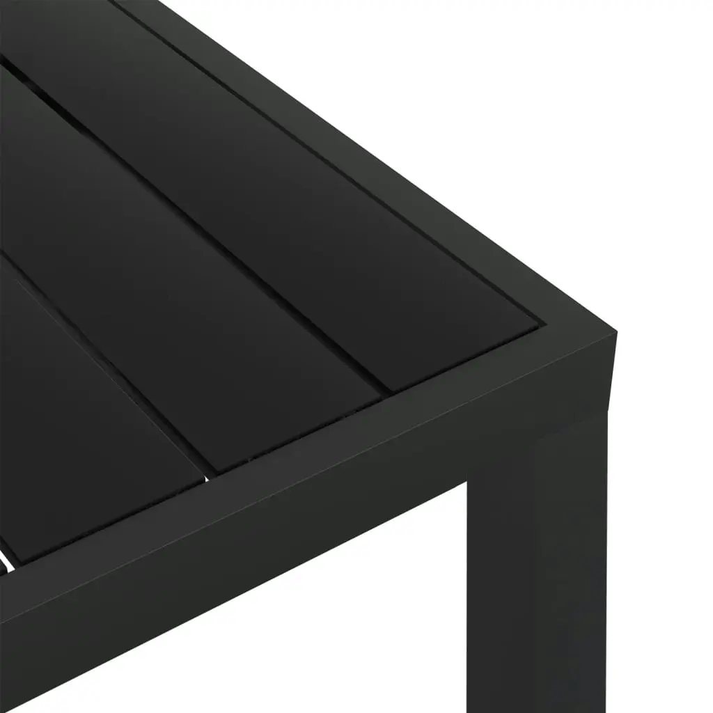 Garden Table Black 80x80x74 cm Aluminium and WPC 42790