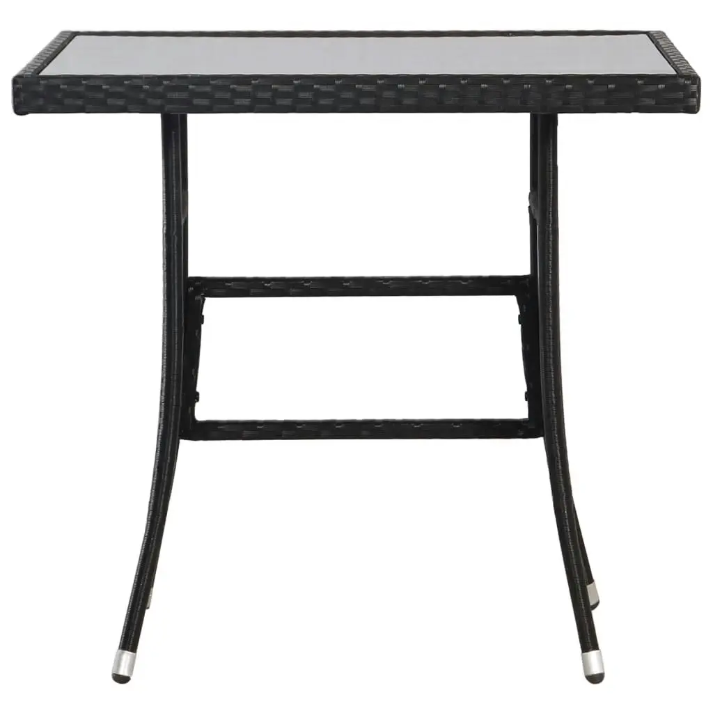 Garden Table Black 80x80x74 cm Poly Rattan 43930