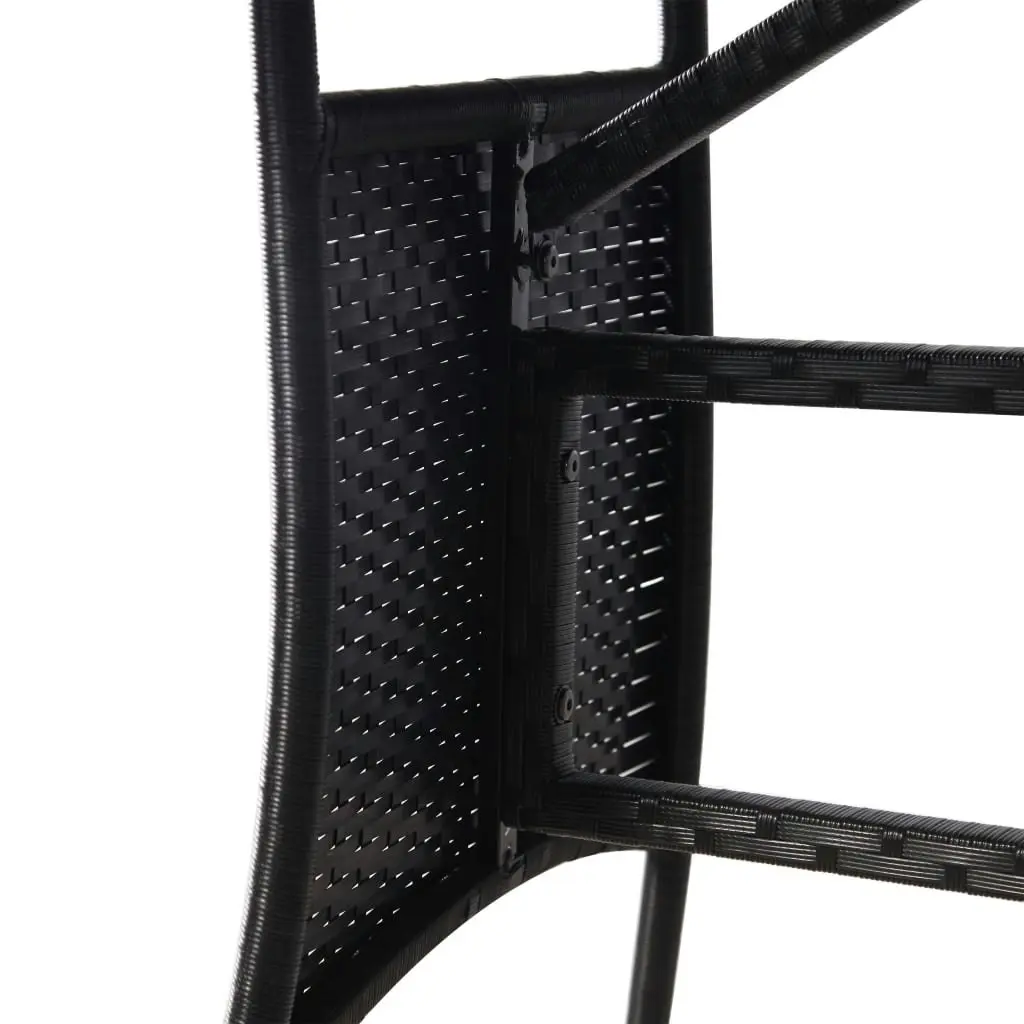 Garden Table Black 80x80x74 cm Poly Rattan 43930