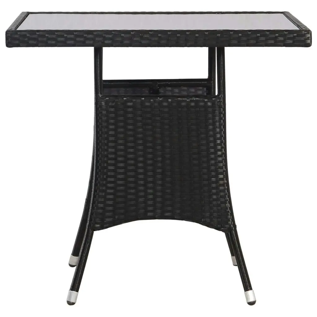 Garden Table Black 80x80x74 cm Poly Rattan 43930