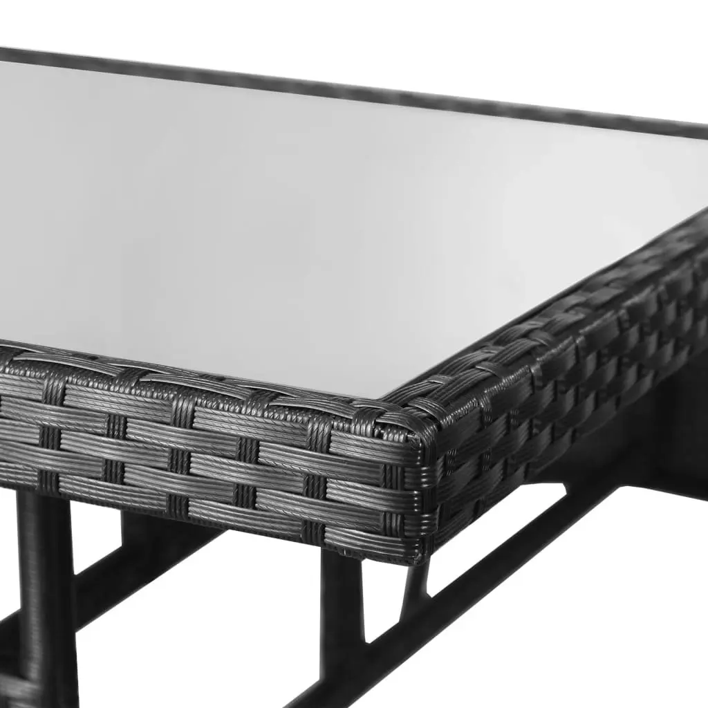 Garden Table Black 80x80x74 cm Poly Rattan 43930