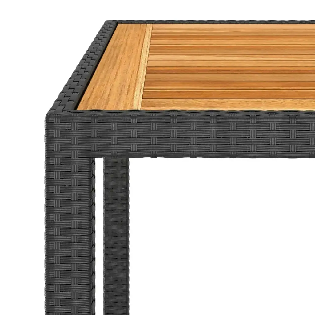 Garden Table Black 90x90x75 cm Poly Rattan 310572