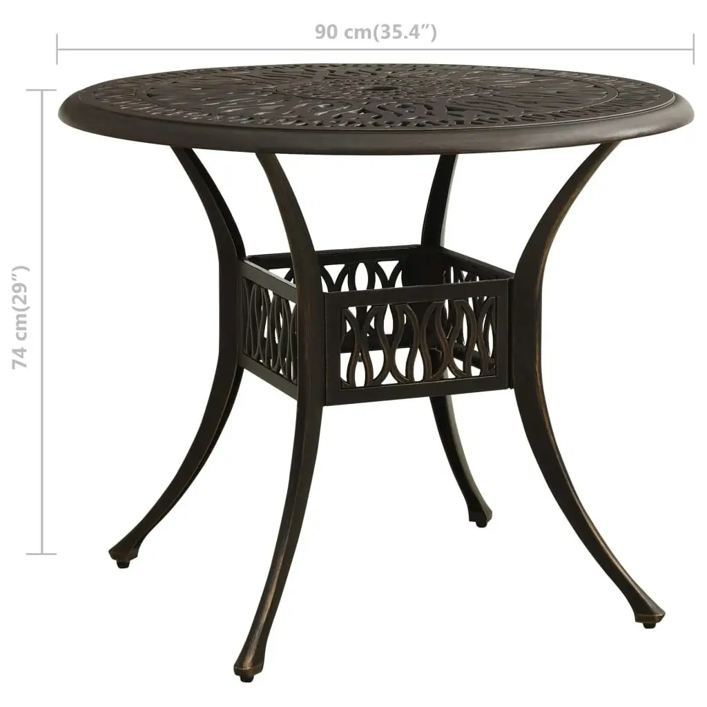 Garden Table Bronze 90x90x74 cm Cast Aluminium 315585