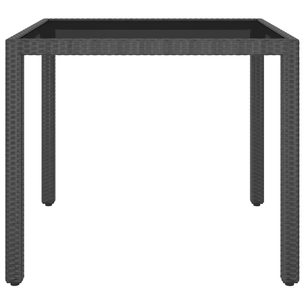 Garden Table Black 90x90x75 cm Poly Rattan 310568