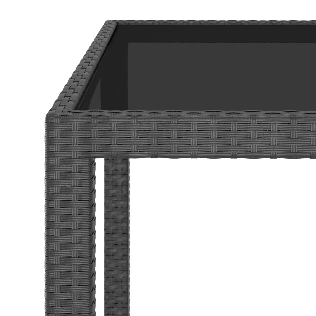 Garden Table Black 90x90x75 cm Poly Rattan 310568