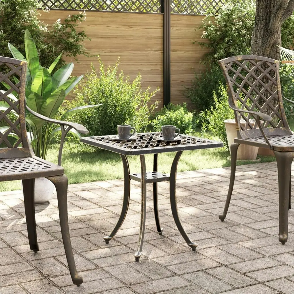 Garden Table Bronze 53x53x53 cm Cast Aluminium 4002819