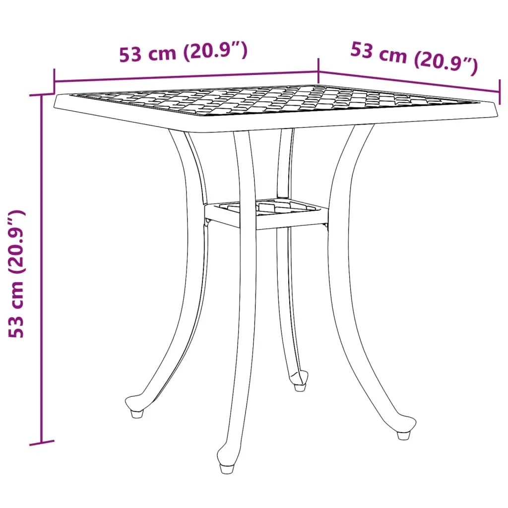 Garden Table Bronze 53x53x53 cm Cast Aluminium 4002819