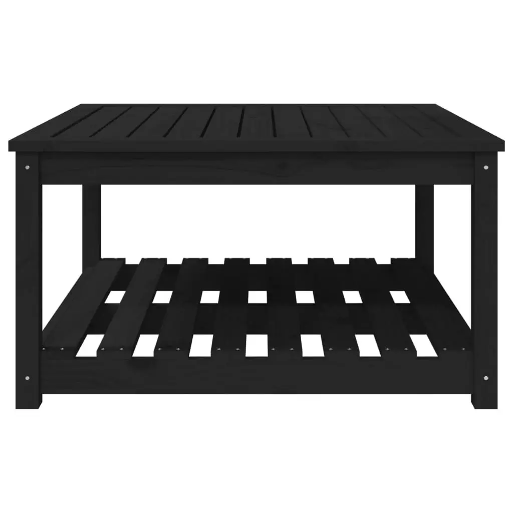 Garden Table Black 82.5x82.5x45 cm Solid Wood Pine 824145