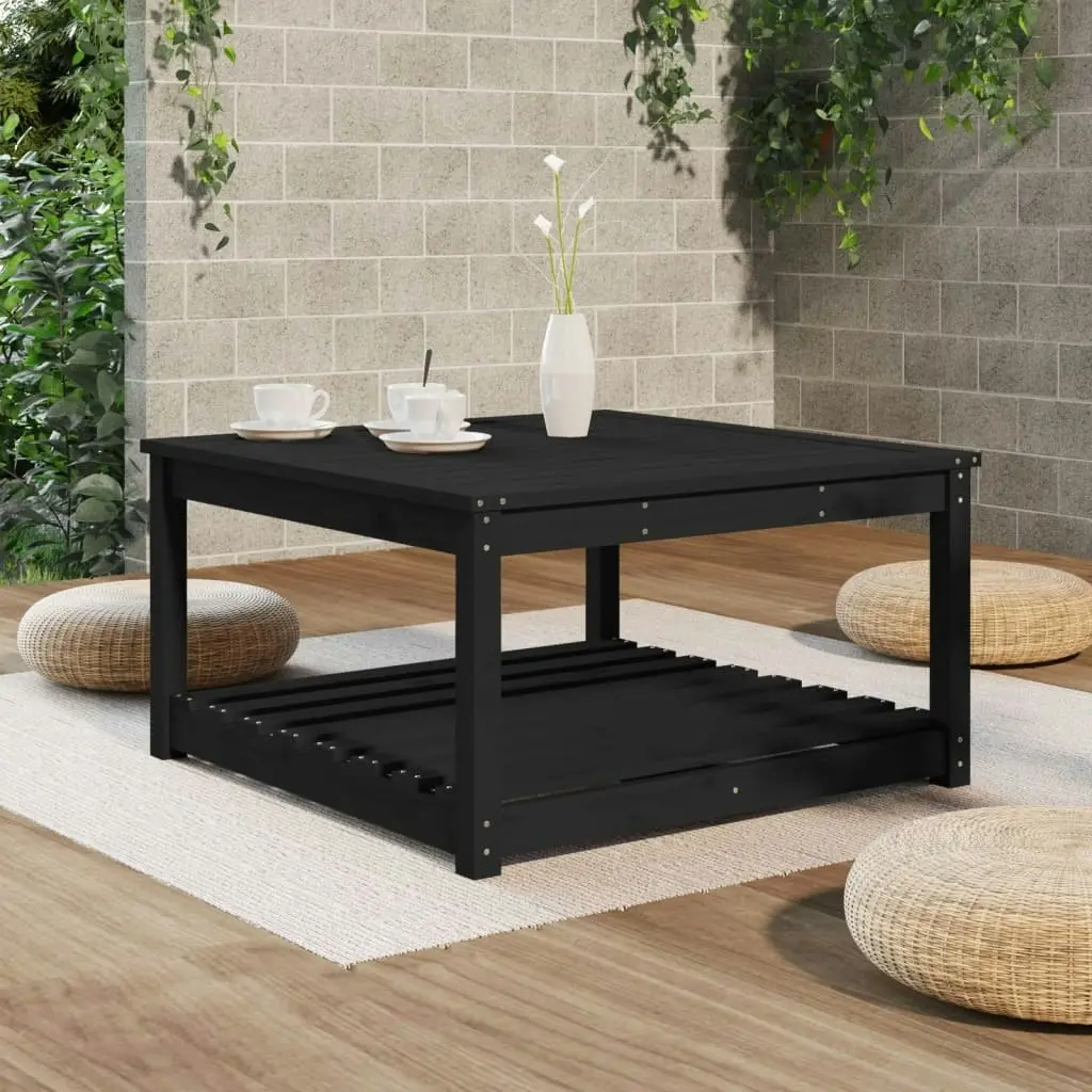 Garden Table Black 82.5x82.5x45 cm Solid Wood Pine 824145