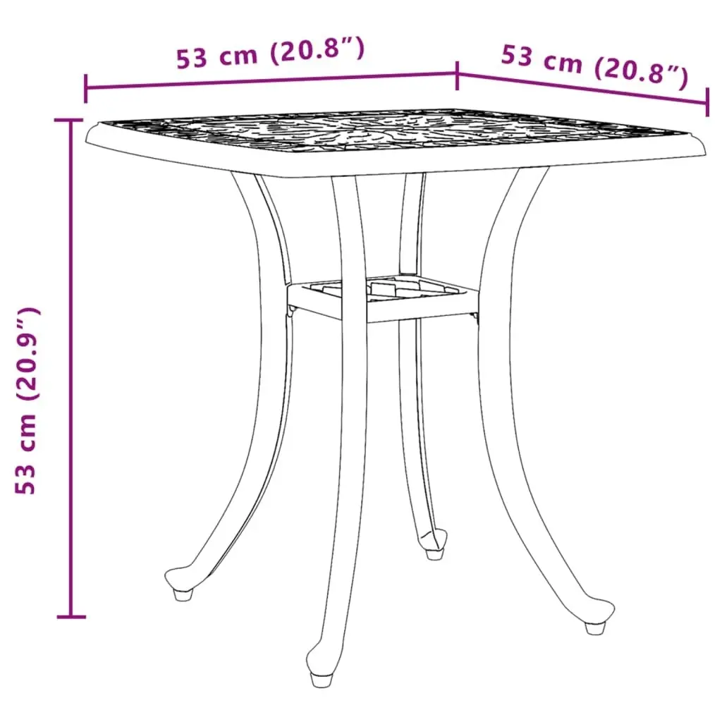 Garden Table Bronze 53x53x53 cm Cast Aluminium 4002815