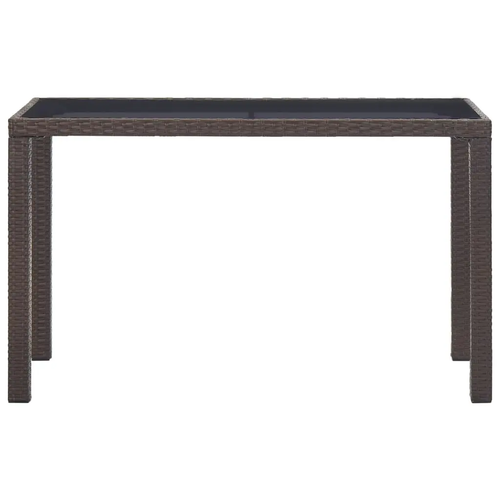 Garden Table Brown 123x60x74 cm Poly Rattan 46447