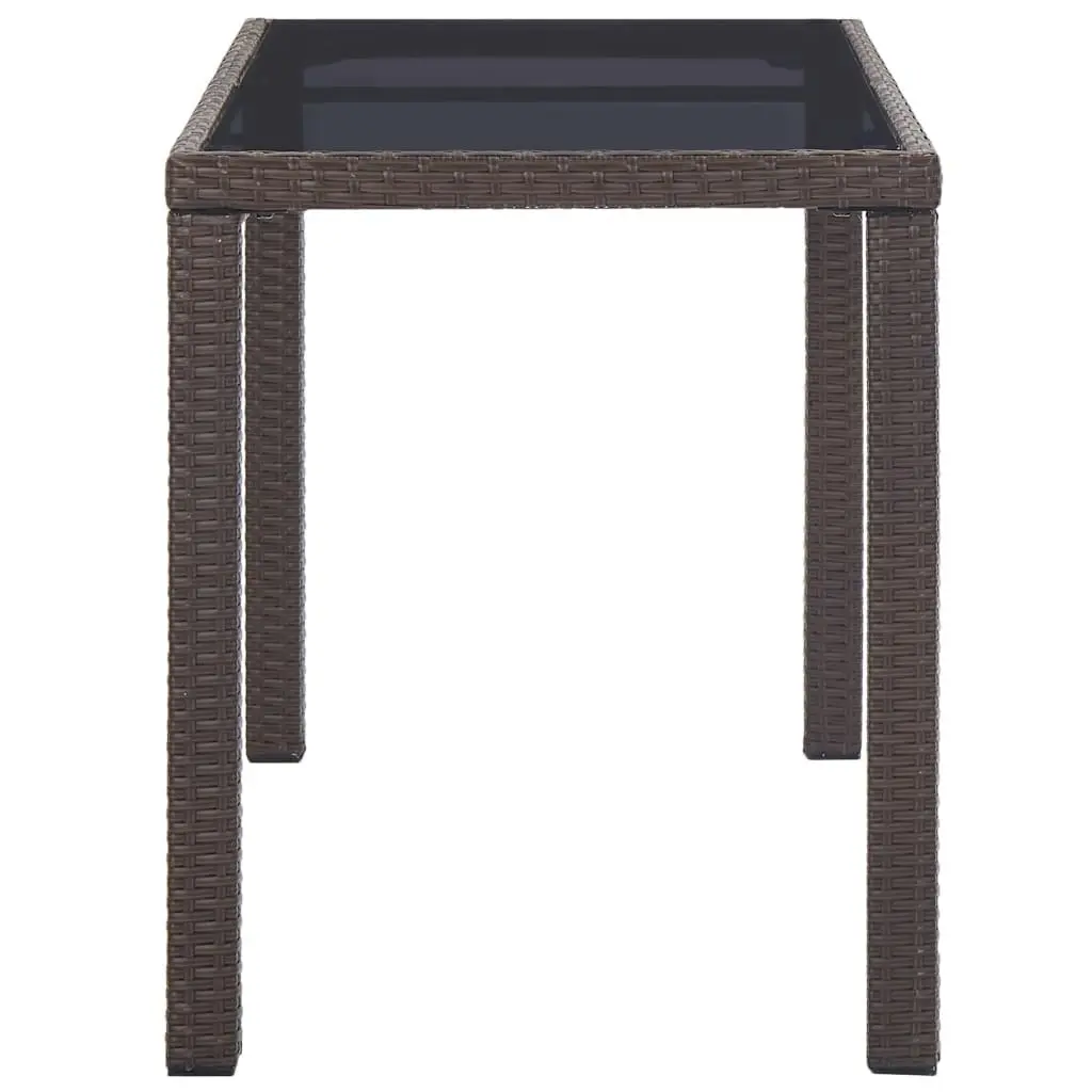 Garden Table Brown 123x60x74 cm Poly Rattan 46447