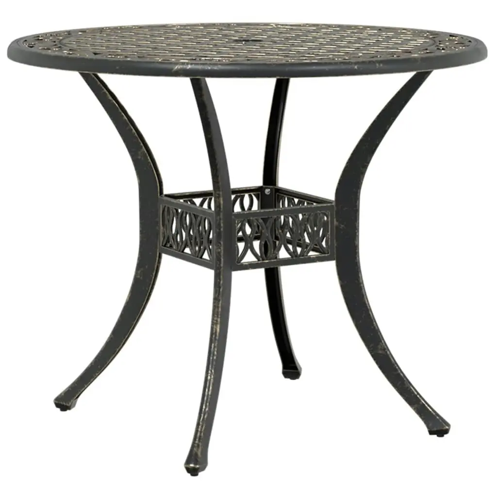 Garden Table Bronze Ã˜90x75 cm Cast Aluminium 4002807