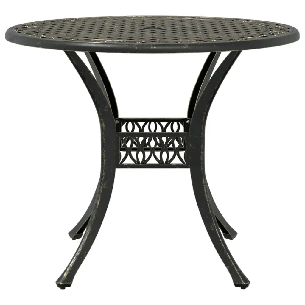 Garden Table Bronze Ã˜90x75 cm Cast Aluminium 4002807